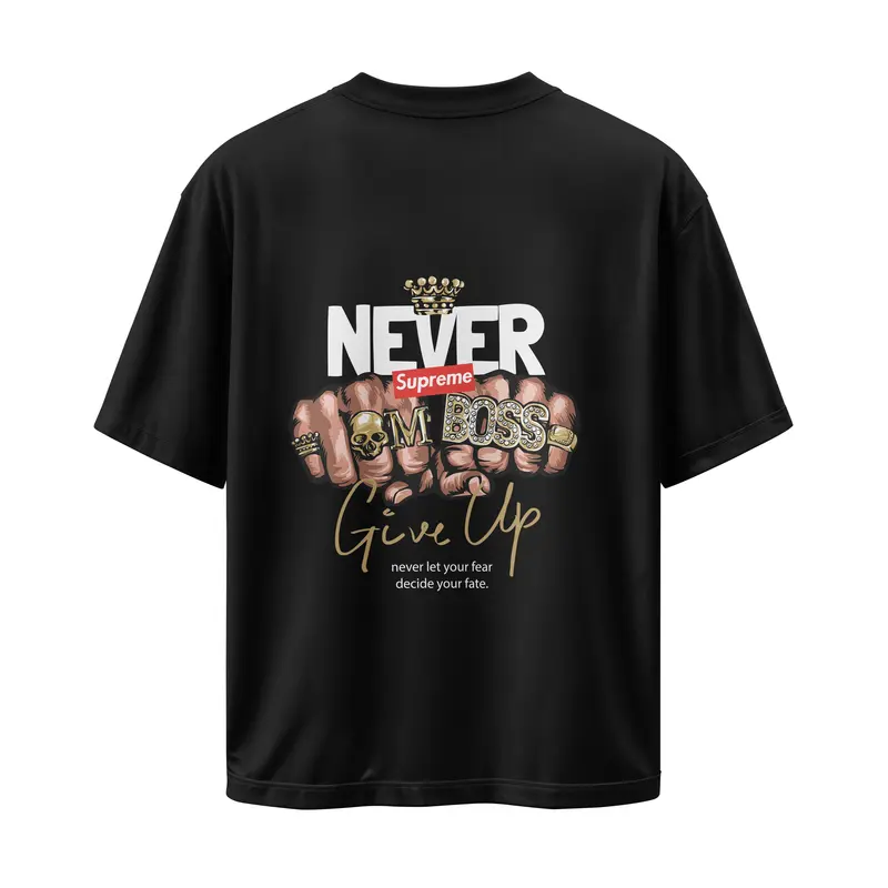 T-shirt Never Give Up (Oversized/Simple)