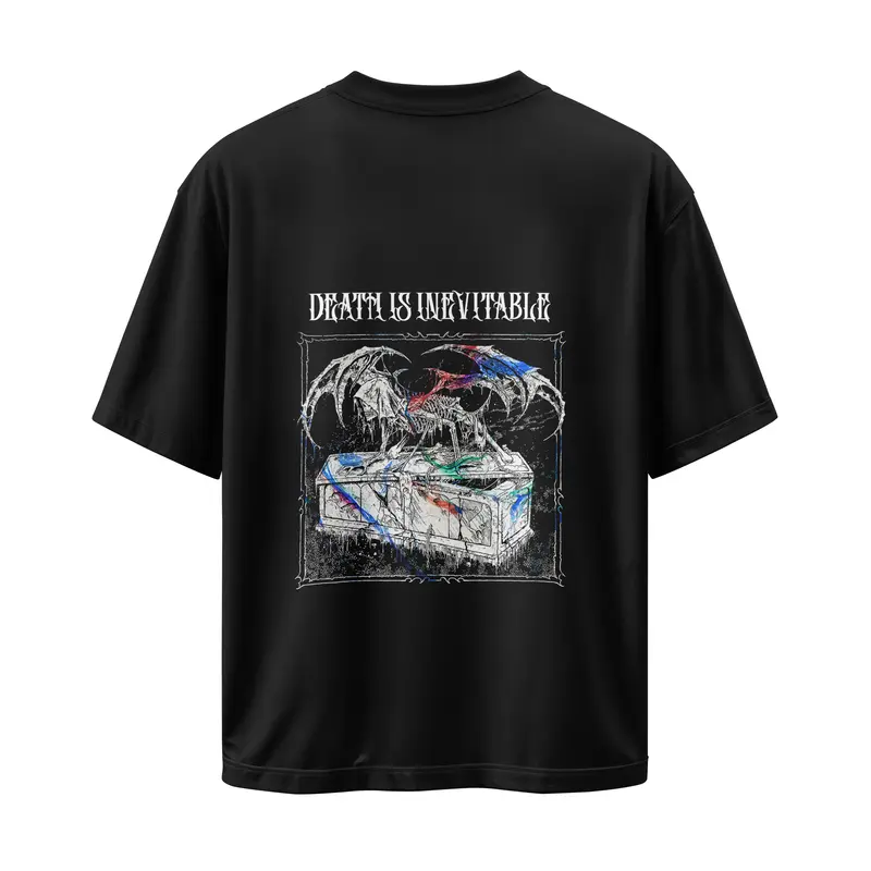 T-shirt death is inevitable (Oversized/Simple)
