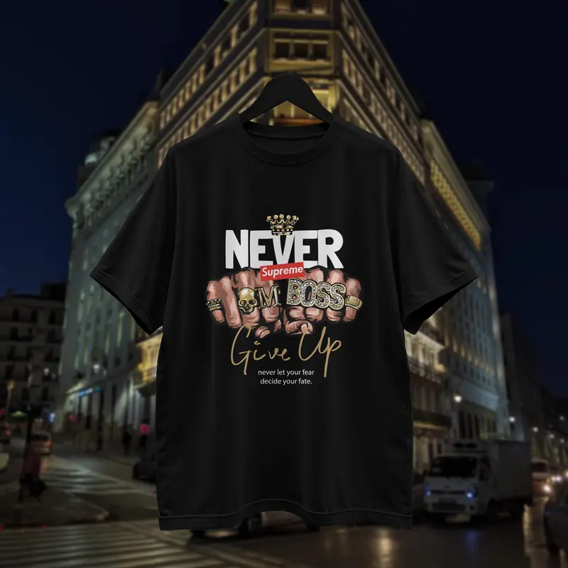 T-shirt Never Give Up (Oversized/Simple)