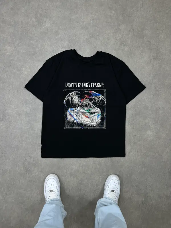 T-shirt death is inevitable (Oversized/Simple)