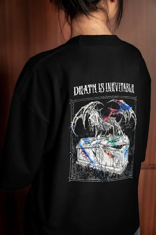 T-shirt death is inevitable (Oversized/Simple)