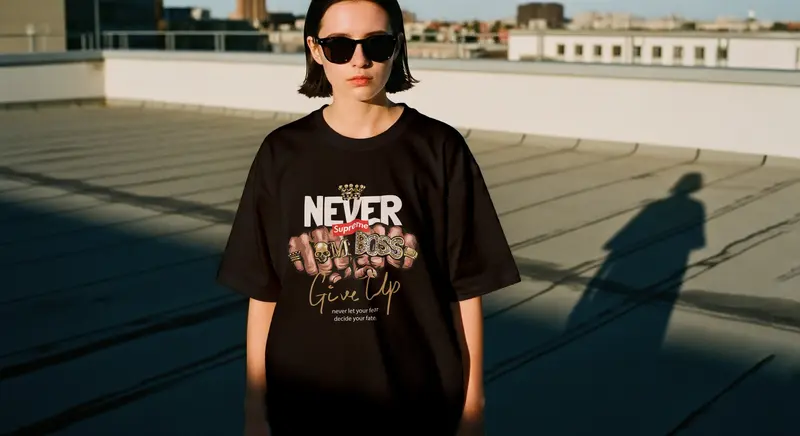 T-shirt Never Give Up (Oversized/Simple)