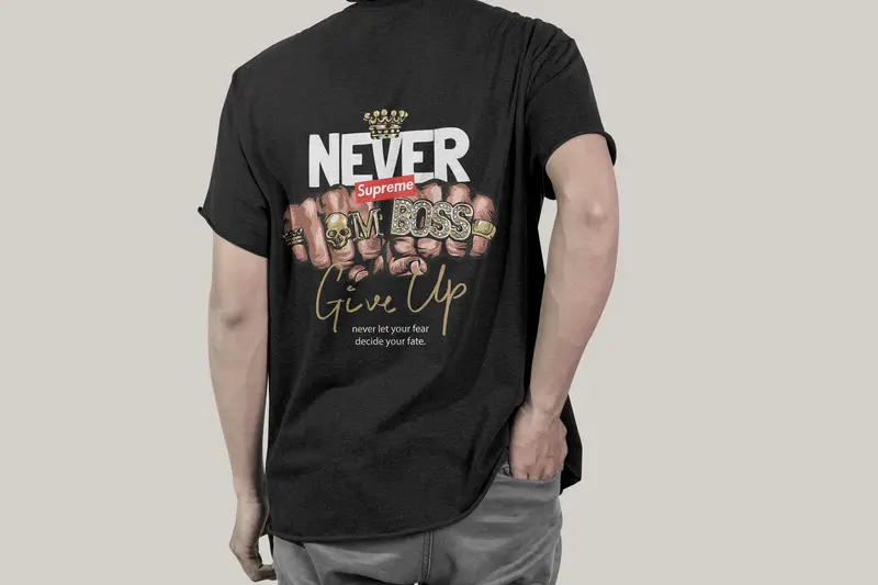 T-shirt Never Give Up (Oversized/Simple)