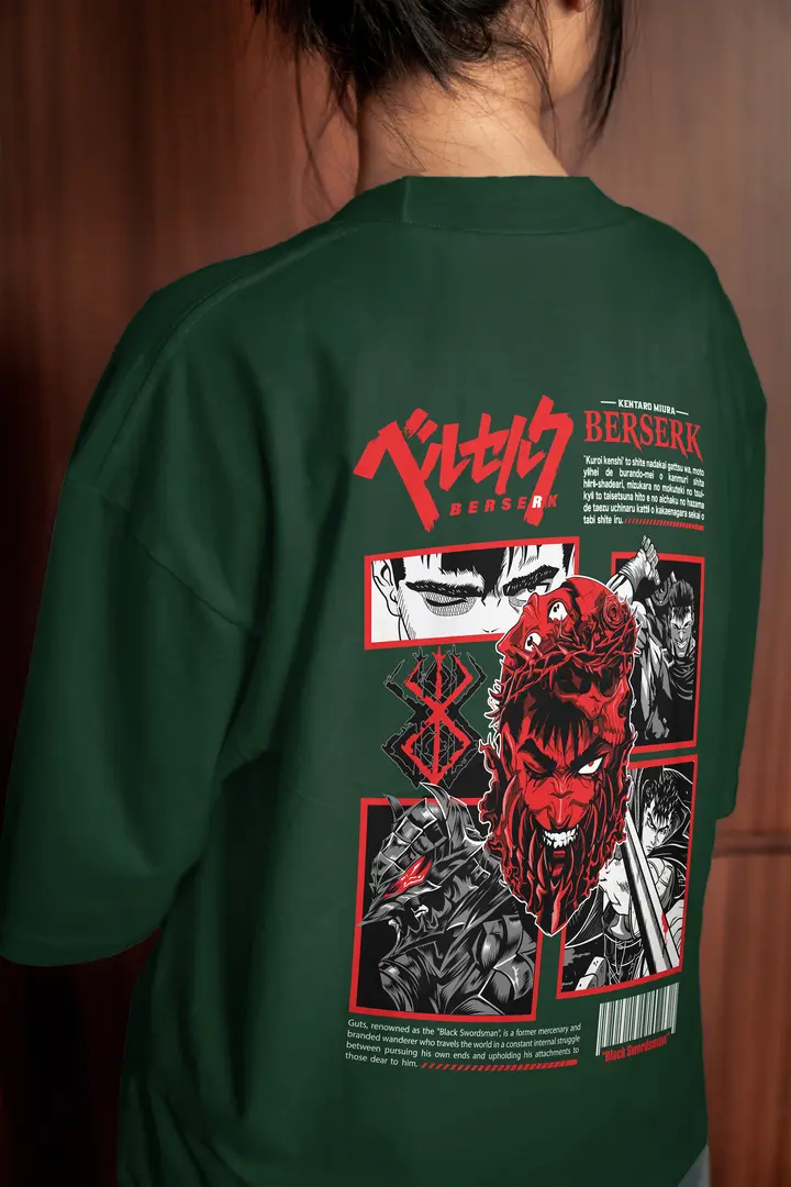 T-shirt Berserk Black Swordsman(Oversized/Simple)