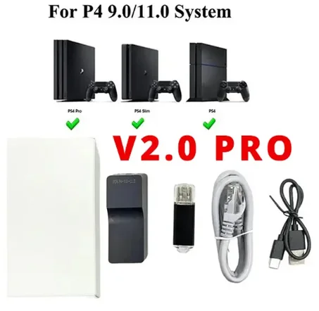 Dongle USB Type-C PS4 JB One-Key, Kit Flash Console V2.0 PRO FW 9.0/11.0