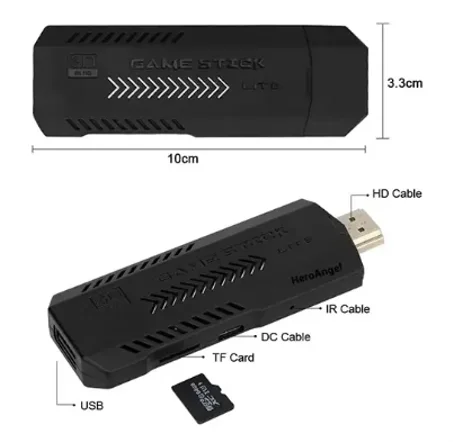 Stick de Jeu Rétro 4K X2 Plus: 64Go, 40000+ Jeux, Contrôleurs Sans Fil