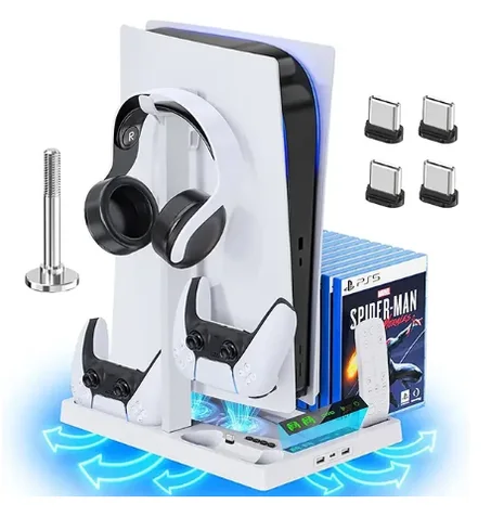 Support PS5 avec Ventilateur & Chargeur Manettes