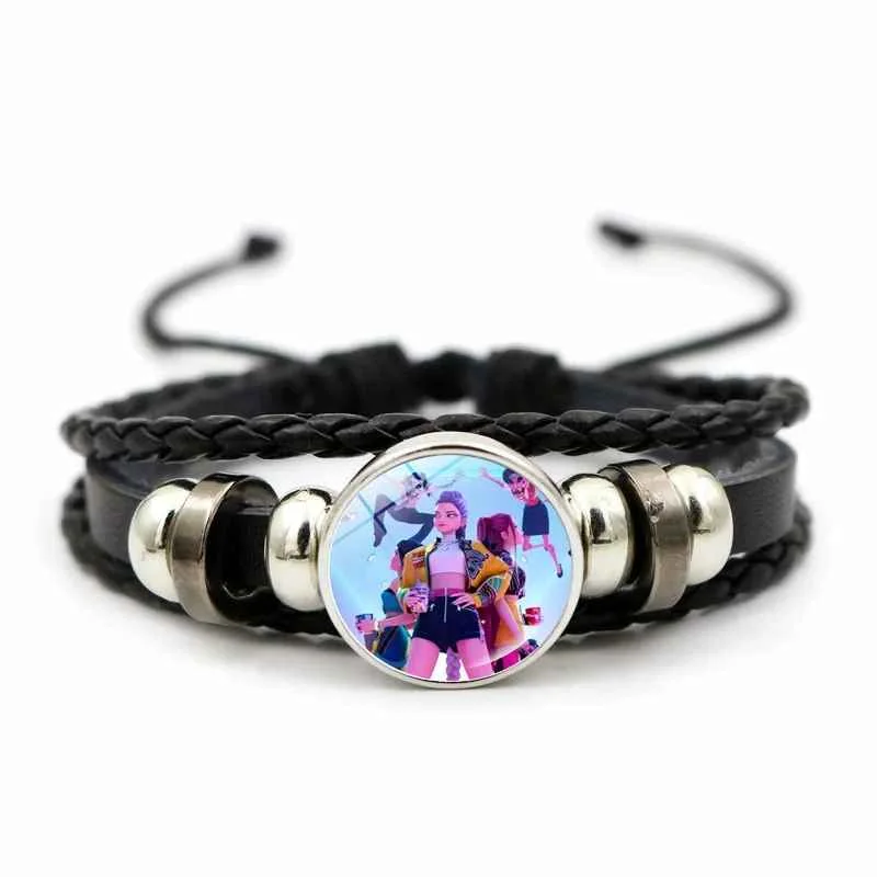 Anime Film Demon Hunters Bracelet Woven Rope Bracelet Necklace Gear Accessories Huntrix Movie Merchandise Kpop Fans Girls Gifts