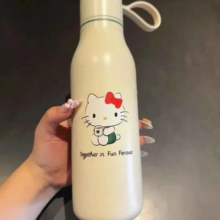 New Hello Kitty Joint Stainless Steel Mug Cute Girl Portable Student Kitty Min Mug Outdoor Portable Sports Cup Gift Replica Cup