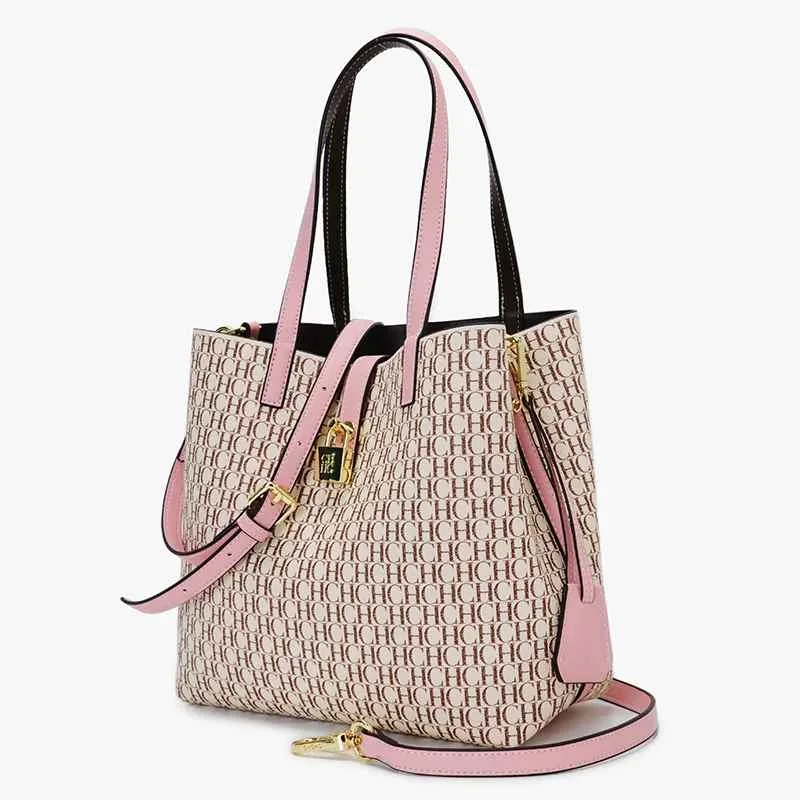 CH Women's Bag Shoulder Bag Simple Large Capacity Casual Resistant Brand Elegant Light Luxury Practical With Bags Pure Color