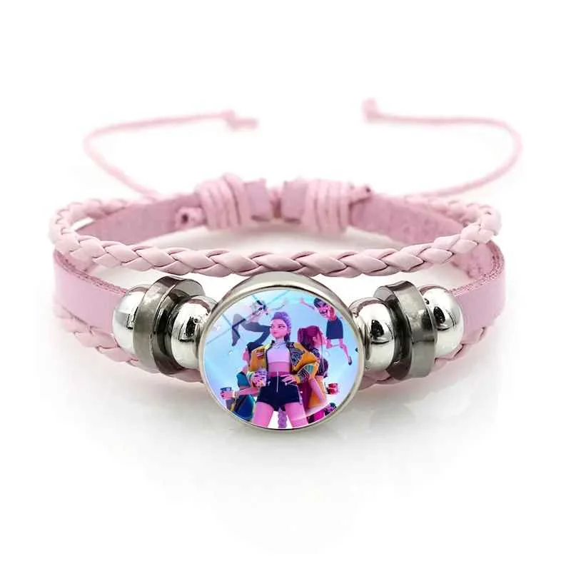Anime Film Demon Hunters Bracelet Woven Rope Bracelet Necklace Gear Accessories Huntrix Movie Merchandise Kpop Fans Girls Gifts