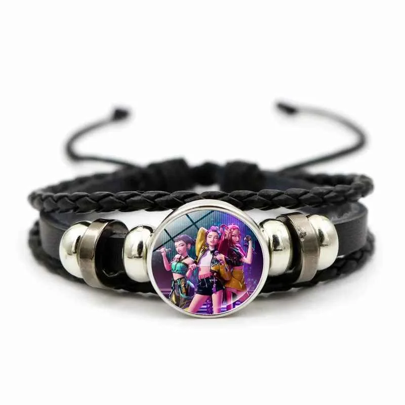 Anime Film Demon Hunters Bracelet Woven Rope Bracelet Necklace Gear Accessories Huntrix Movie Merchandise Kpop Fans Girls Gifts