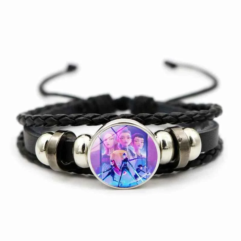 Anime Film Demon Hunters Bracelet Woven Rope Bracelet Necklace Gear Accessories Huntrix Movie Merchandise Kpop Fans Girls Gifts