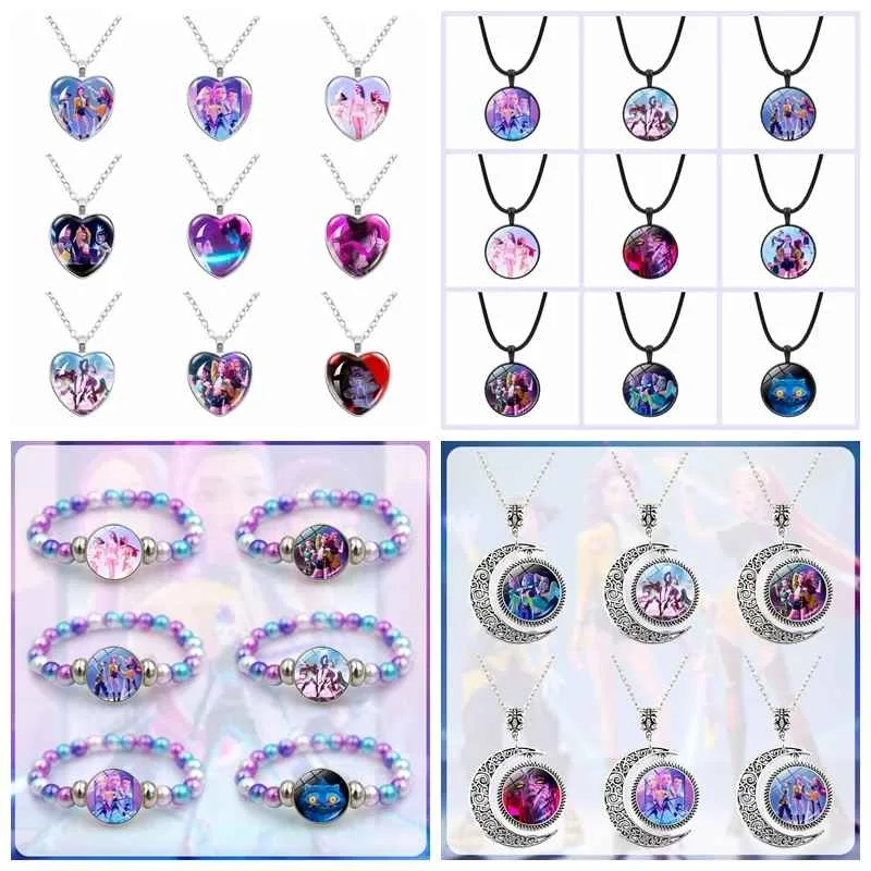 Anime Film Demon Hunters Bracelet Woven Rope Bracelet Necklace Gear Accessories Huntrix Movie Merchandise Kpop Fans Girls Gifts