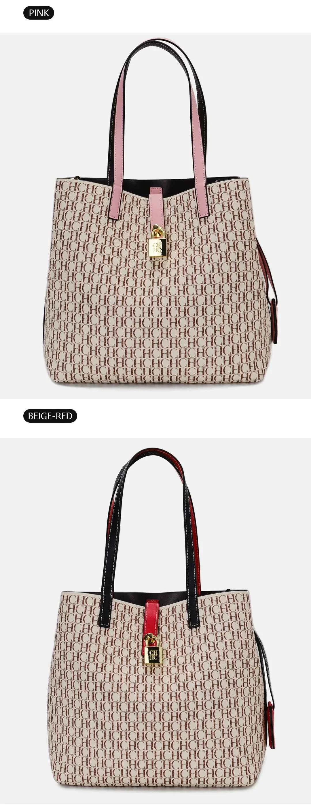 CH Women's Bag Shoulder Bag Simple Large Capacity Casual Resistant Brand Elegant Light Luxury Practical With Bags Pure Color