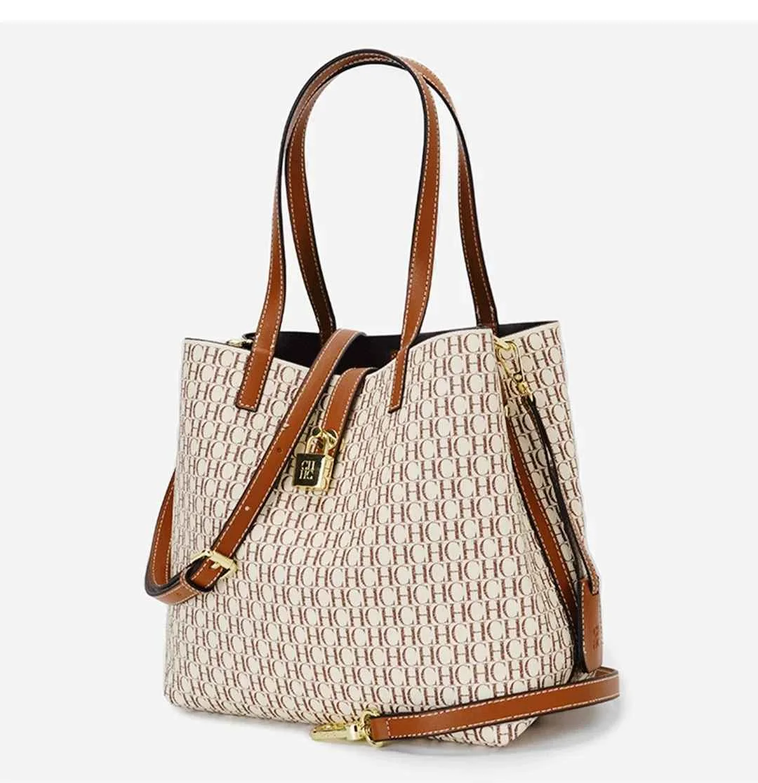 CH Women's Bag Shoulder Bag Simple Large Capacity Casual Resistant Brand Elegant Light Luxury Practical With Bags Pure Color
