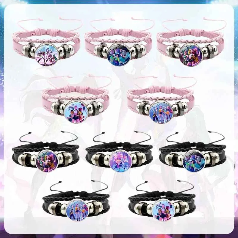 Anime Film Demon Hunters Bracelet Woven Rope Bracelet Necklace Gear Accessories Huntrix Movie Merchandise Kpop Fans Girls Gifts