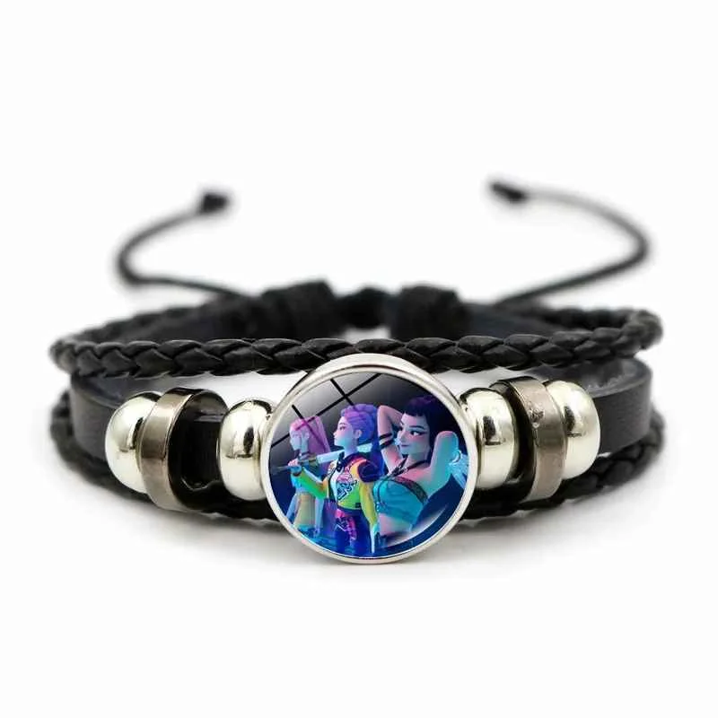Anime Film Demon Hunters Bracelet Woven Rope Bracelet Necklace Gear Accessories Huntrix Movie Merchandise Kpop Fans Girls Gifts