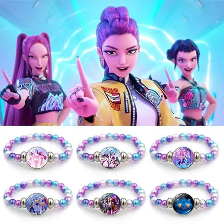 Anime Film Demon Hunters Bracelet Woven Rope Bracelet Necklace Gear Accessories Huntrix Movie Merchandise Kpop Fans Girls Gifts