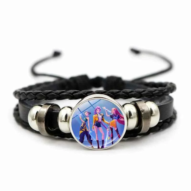 Anime Film Demon Hunters Bracelet Woven Rope Bracelet Necklace Gear Accessories Huntrix Movie Merchandise Kpop Fans Girls Gifts