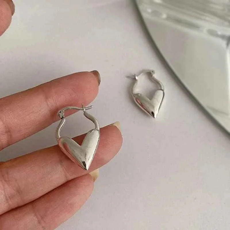 Huitan Geometric Metal Hoop Earrings for Women Gold Color/Silver Color Fashion Lady's Ear Earrings Daily Wear Versatile Jewelry