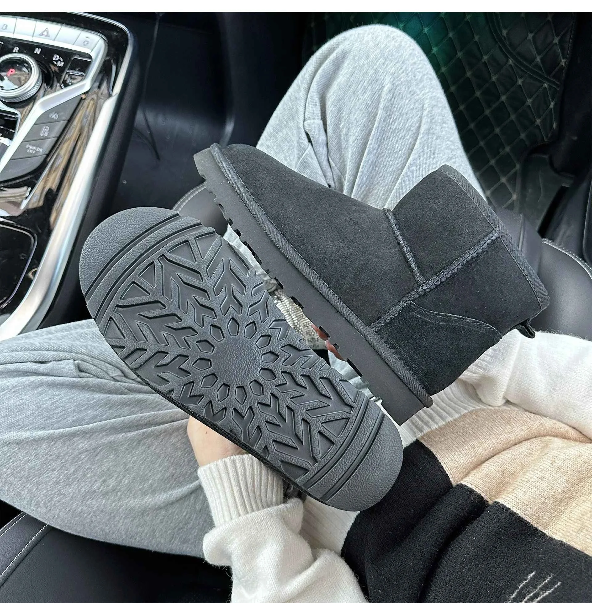 Men's and women's sheepskin and wool integrated snow boots, real leather and fur, winter thick and warm boots for women