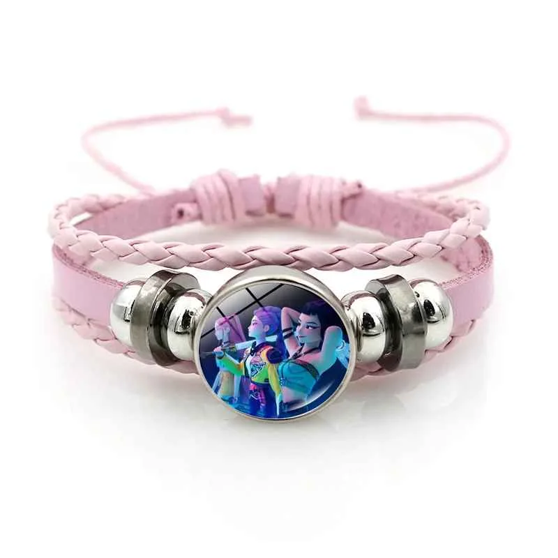 Anime Film Demon Hunters Bracelet Woven Rope Bracelet Necklace Gear Accessories Huntrix Movie Merchandise Kpop Fans Girls Gifts