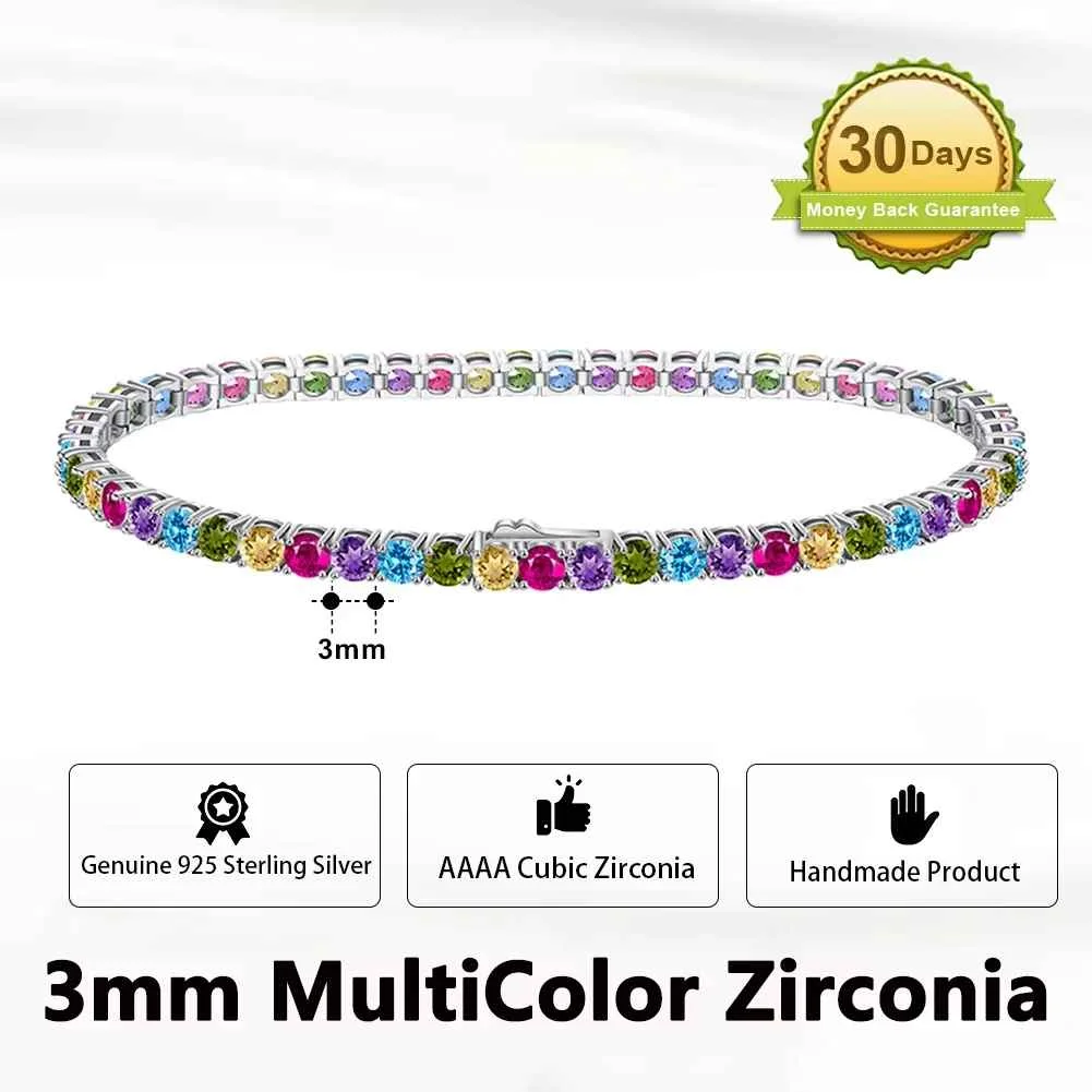 ORSA JEWELS Authentic 925 Sterling Silver Tennis Chain Bracelet Moulding Process Hanmade High-end Hand Chain for Man Woman SB128