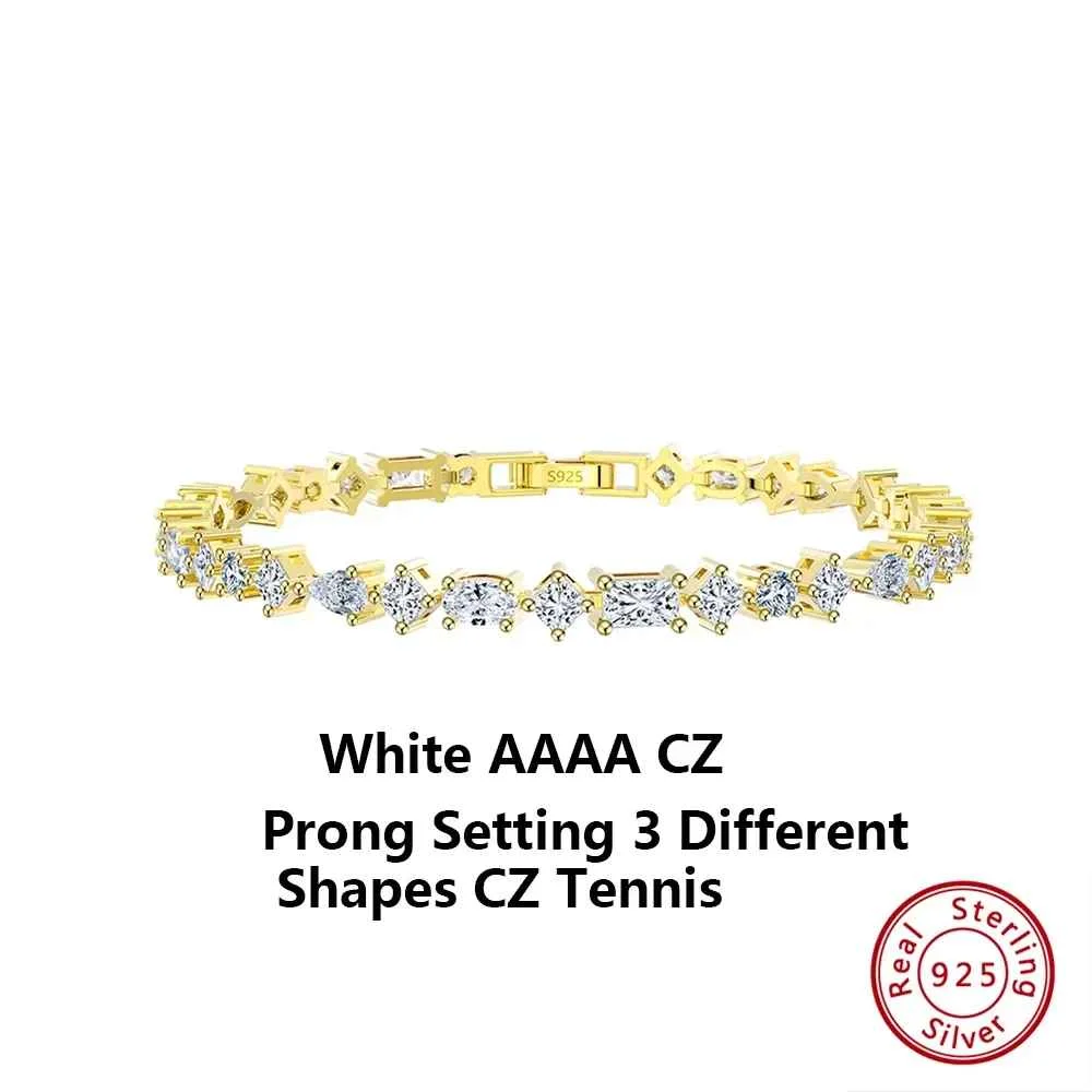 ORSA JEWELS Authentic 925 Sterling Silver Tennis Chain Bracelet Moulding Process Hanmade High-end Hand Chain for Man Woman SB128