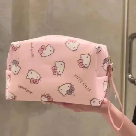 Pink Japanese Hello Kitty Makeup Bag Portable Cartoon Kawaii Cute Hello Kitty Storage Bag Birthday Gift