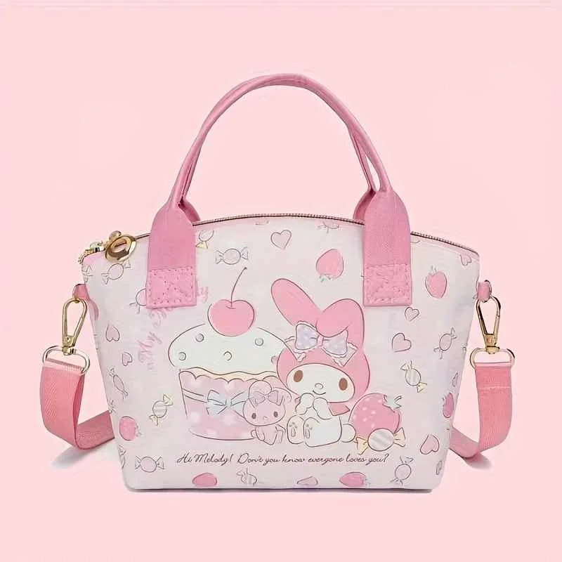 Miniso Lightweight Stylish Sanrio Handbag Cute Handbag Large-capacity Woman Convenient Shopping Bag Hellokitty Crossbody New