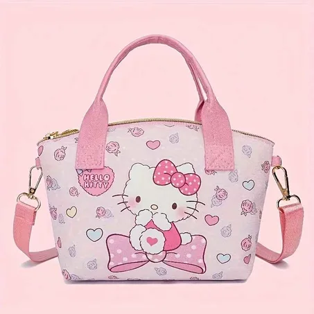 Miniso Lightweight Stylish Sanrio Handbag Cute Handbag Large-capacity Woman Convenient Shopping Bag Hellokitty Crossbody New