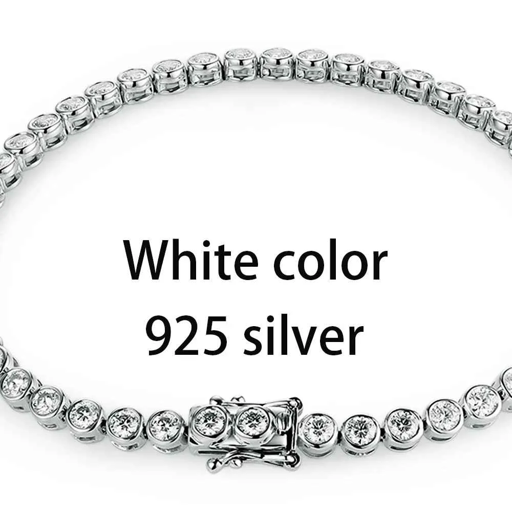 Kuololit Bezel Set Moissanite Tennis Bracelet for Women Solid 14K 10K 925silver Round D VVS1 Bracelet for Engagement Christmas