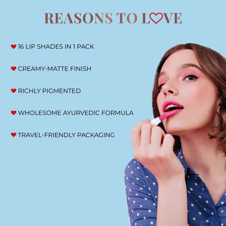 جست هيربس مجموعة احمر شفاه مايكرو ميني تريال من ايورفيدا، 38 غرام، عبوة من 16 قطعة، متعددة الالوان