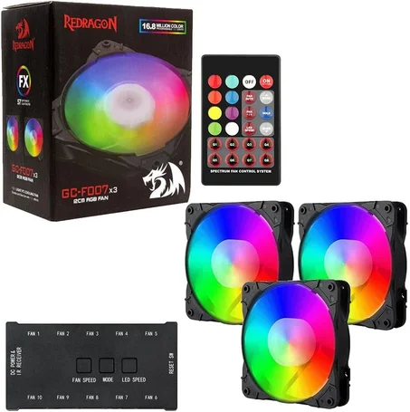 مروحة كيسة كمبيوتر ريدراجون Redragon GC-F007 Silent Fan 120mm RGB
