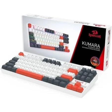 كيبورد جيمنج ميكانيكال ريدراجون كومارا Redragon K552 KUMARA WLR-R - أبيض × أسود (سويتش أحمر)