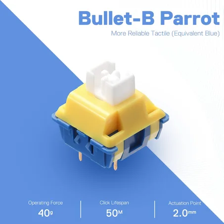 مجموعة مفاتيح كيبورد ميكانيكي ريدراجون بوليت Redragon A113B BULLET-B - عدد 24 مفتاح (Blue Switch)