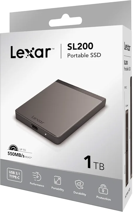 Lexar SL200 1TB Portable SSD, Up To 550MB/s Read
