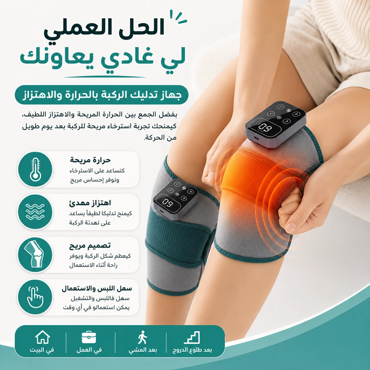 جهاز تدليك الركبة بالحرارة و الاهتزاز