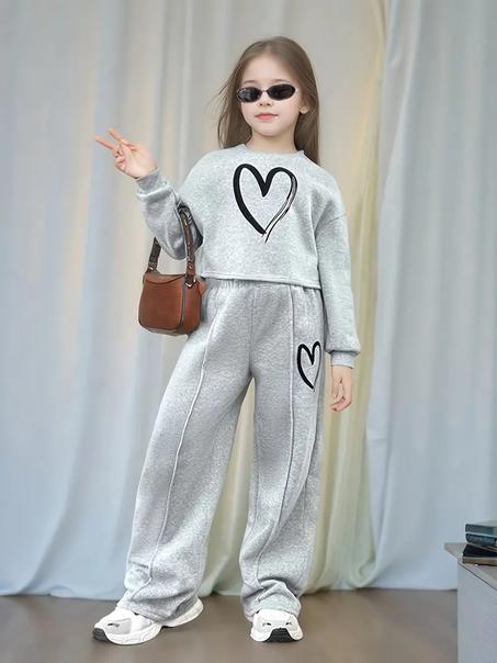 💗 طقم بناتي بقلوب – ستايل شيك 💗