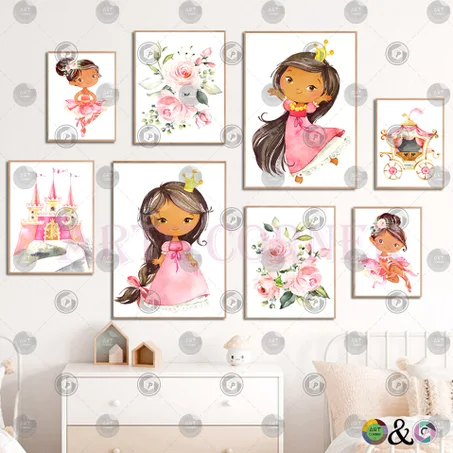 mignon dessin animé chambre et décoration murale pour les filles