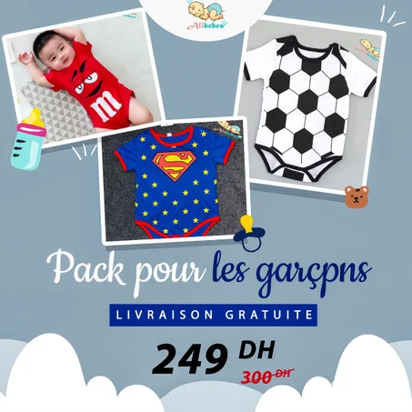 Barboteuse d'été pour garçon 100% cotton