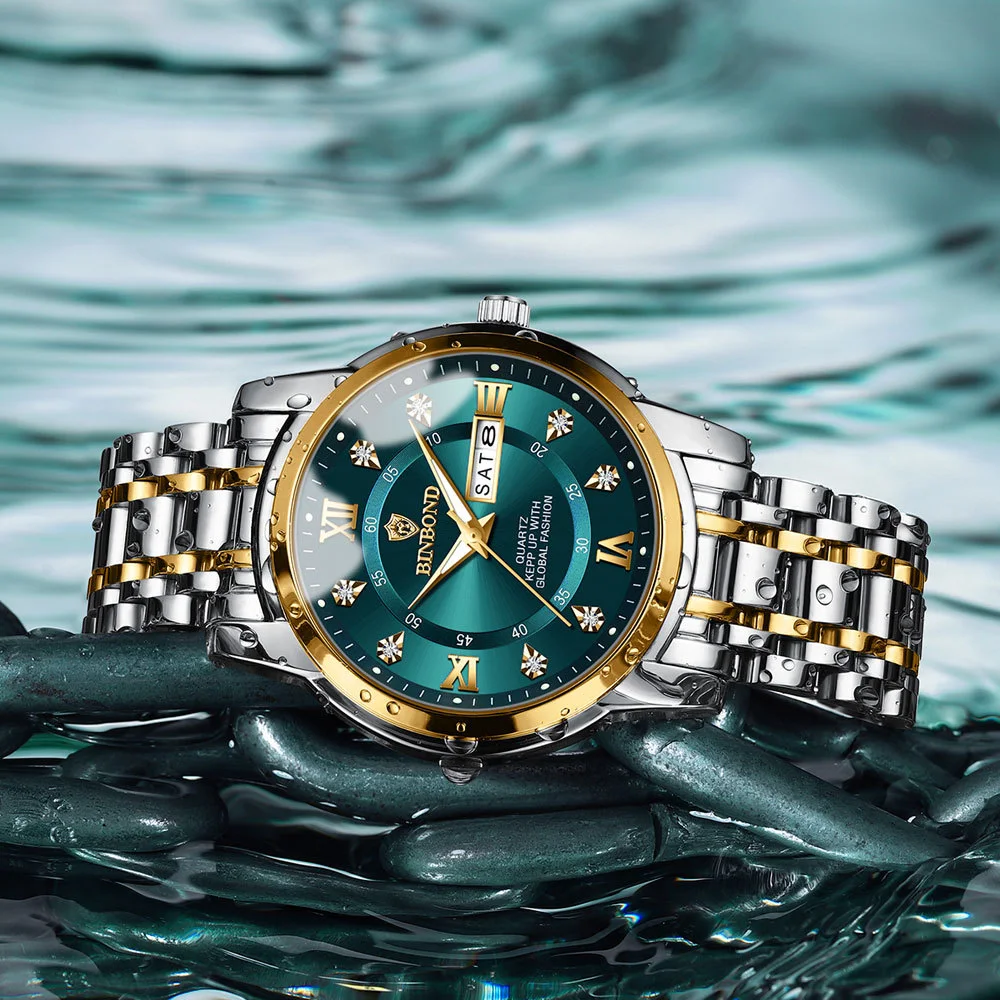 POEDAGAR-Montre de Luxe pour Homme, Élégante, Étanche, à Quartz, en Acier Inoxydable, pour dehors AI0001