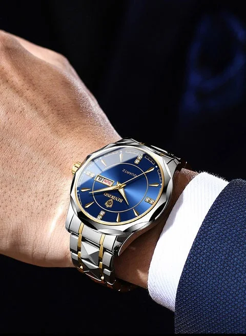 POEDAGAR-Montre de Luxe pour Homme, Élégante, Étanche, à Quartz, en Acier Inoxydable, pour dehors AI0001
