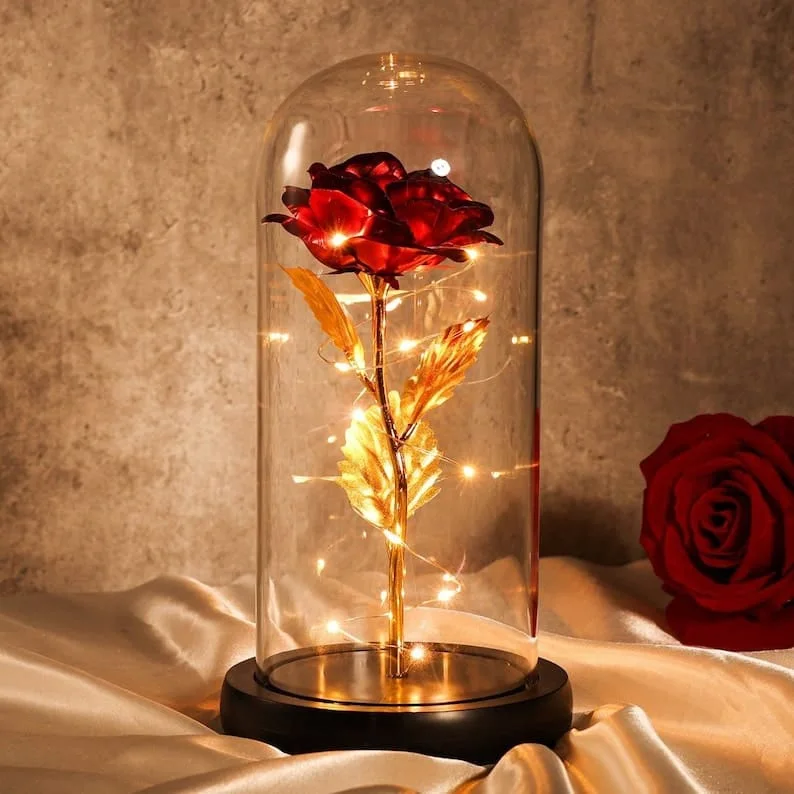 Red Enchanted Rose Dome