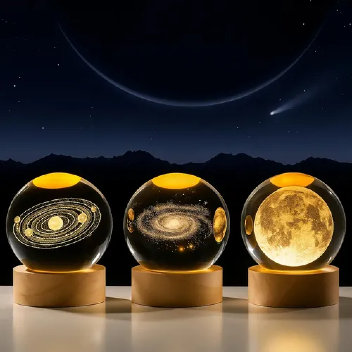 Une boule de cristal lumineuse apporte une touche d'élégance à n'importe quel espace