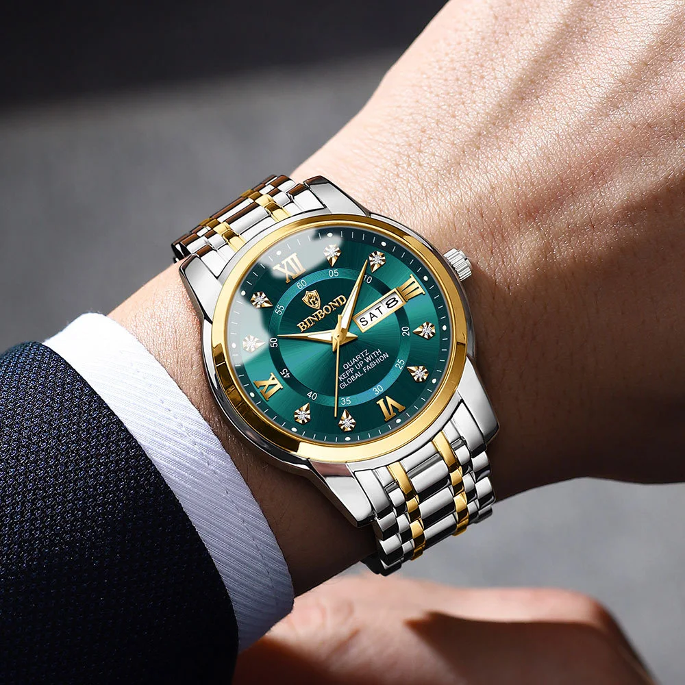 POEDAGAR-Montre de Luxe pour Homme, Élégante, Étanche, à Quartz, en Acier Inoxydable, pour dehors AI0001