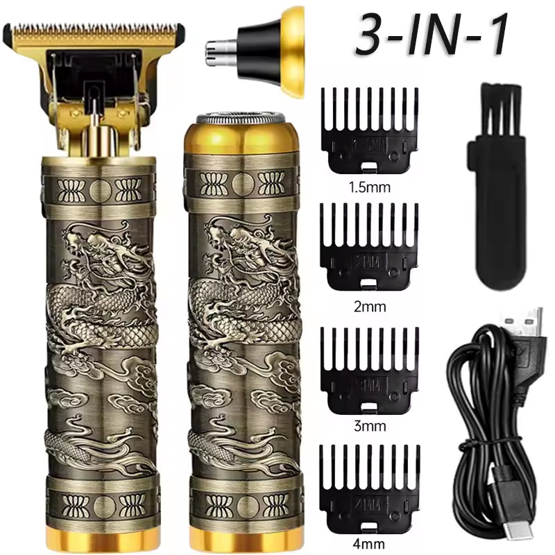 Vintage T9 6Combs Hair Cutting Machine Men Electric Shaver Rechargeable Hair Trimmer For Men Beard Clipper Barber Hair Cut