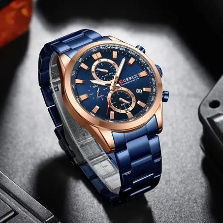 Curren Men’s Watch Dial Stainless Steel Band Date Mens Business Male Watches Waterproof Luxuries Men Wrist Watches for Men