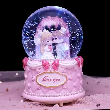Couple Crystal Ball Wedding Snow Ball Music Box Valentine's Day Decorative Ornament